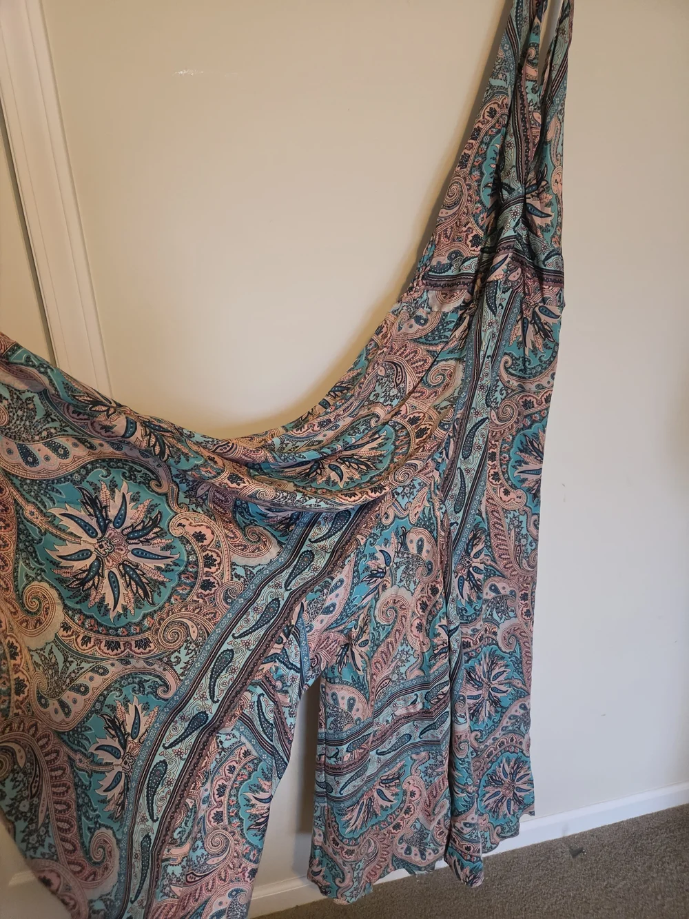 Paisley Halter Wide Leg Jumpsuit - Picture 1 of 7